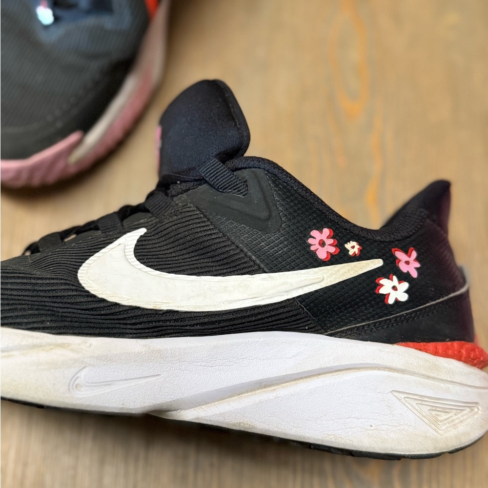 Black and White Nike with Floral Detail